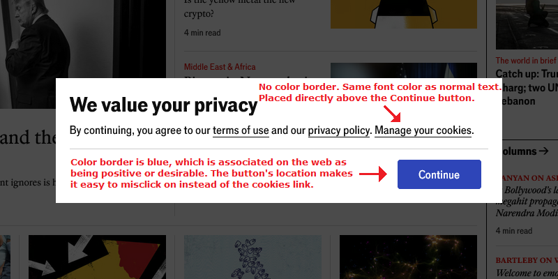 File:The Economist website cookies dark pattern.png