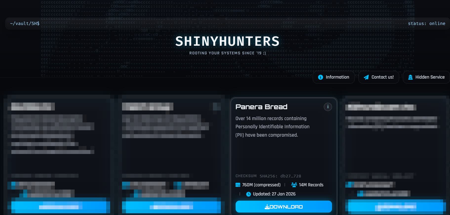 File:ShinyHunters website Panera Bread data leak showcase.jpg