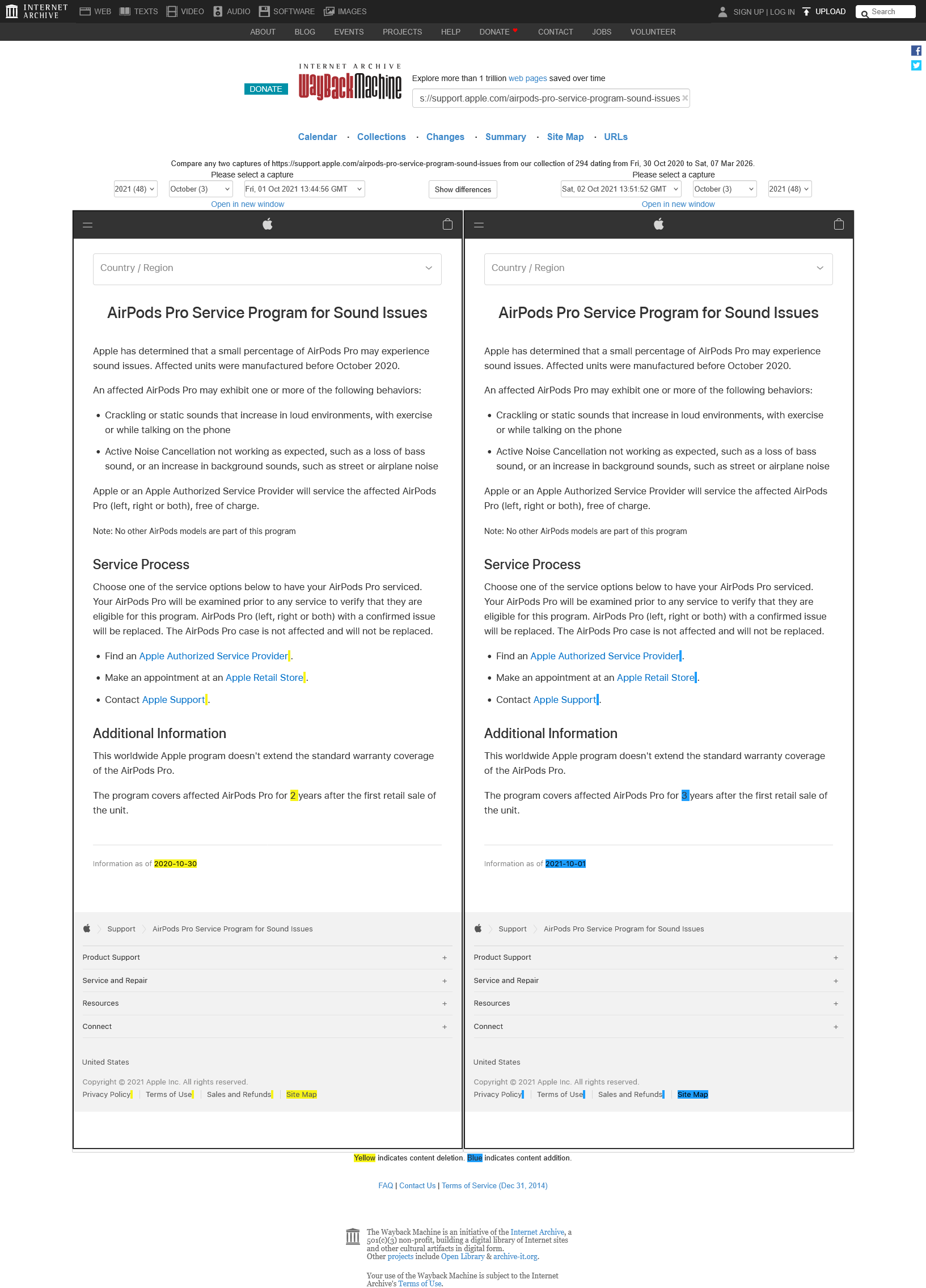 File:Wayback Machine comparison tool Oct 2021 for AirPods.png