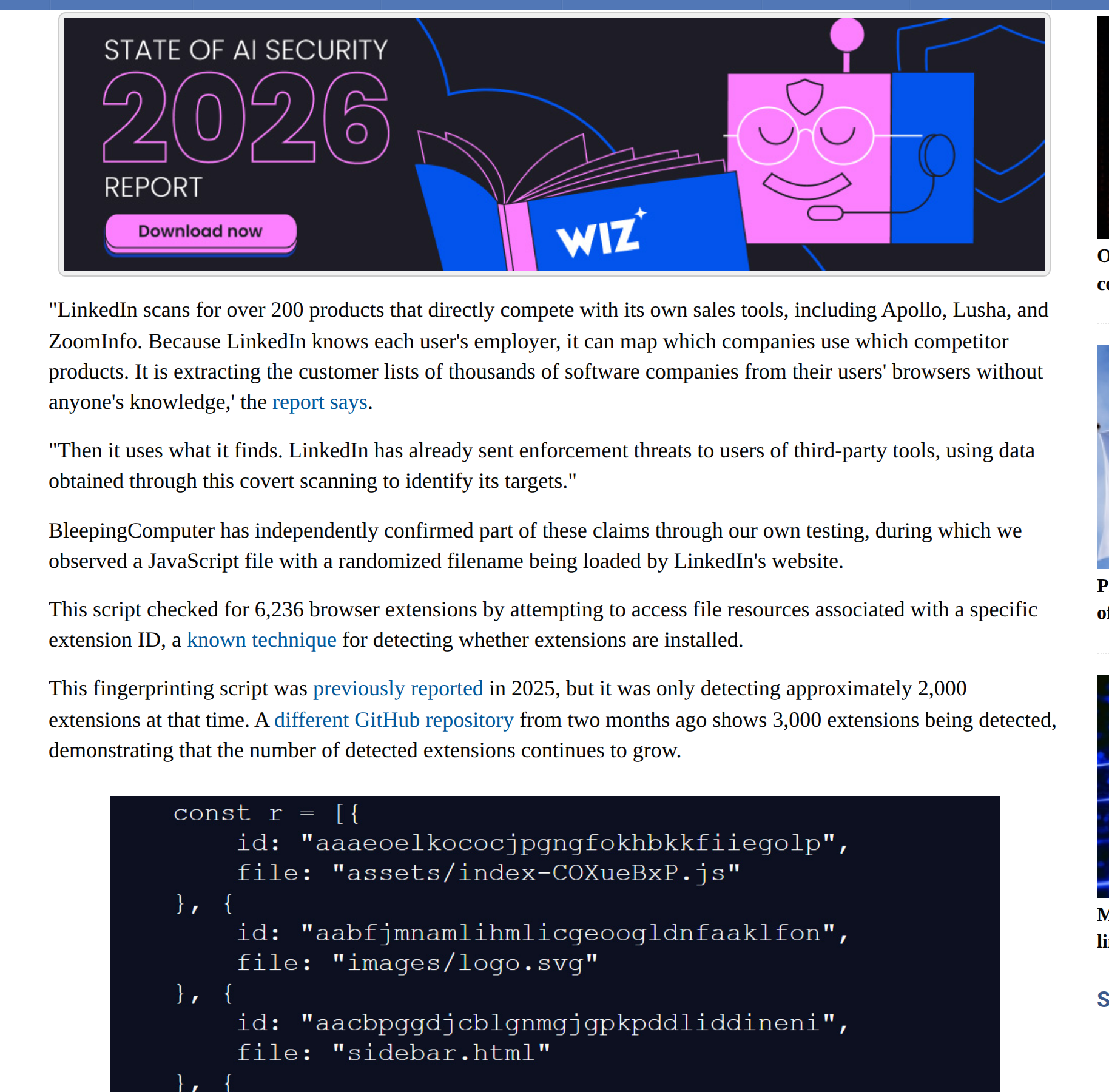 File:LinkedIn BrowserGate BleepingComputer verification.png