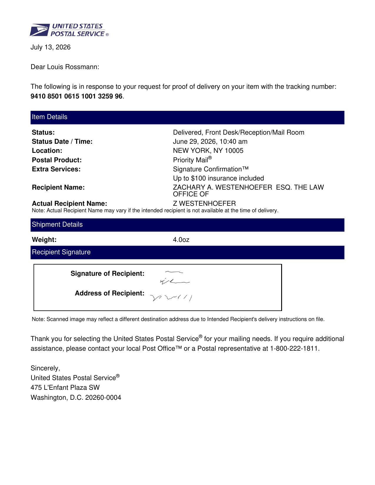 File:Rossmann-reply-to-WeRecoverData-usps-proof-of-delivery-2026-06-29.png